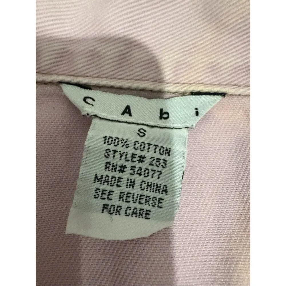 VTG Cabi Pink Denim Trucker Jacket Type III Utility Jean Coat Women’s Size Small